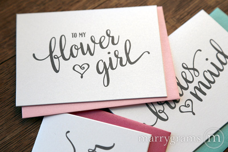 To My Flower Girl wedding day thank you Card Heart Style