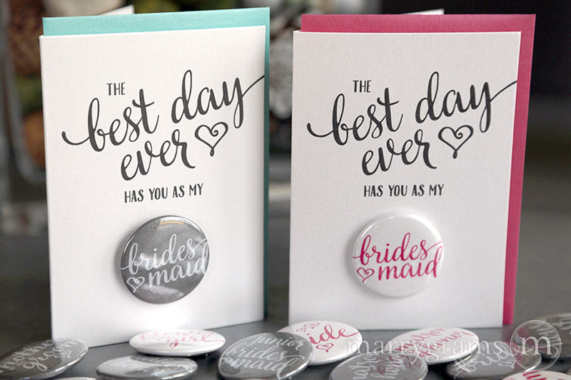 Best Day Ever Heart Style Button Cards