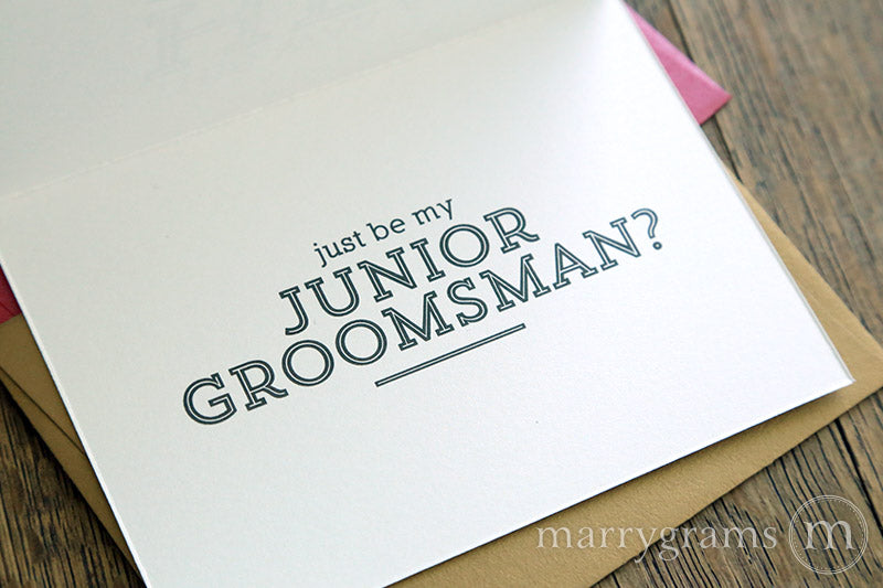 This Was All Her Idea Be My Junior Groomsman Card