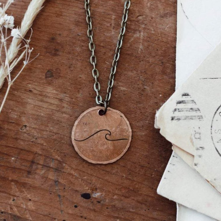 Stamped Penny Necklace