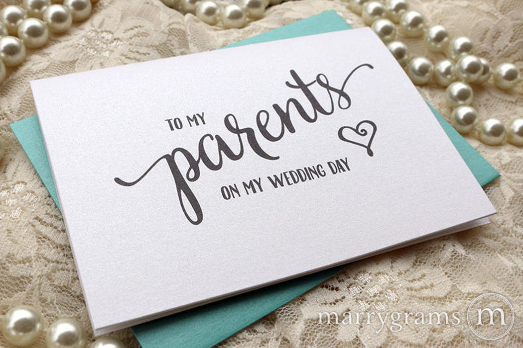 To My Family parents Wedding Day Card Heart Style