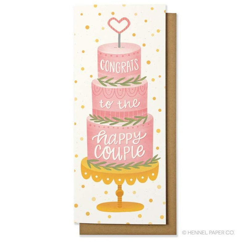 Congrats Happy Couple Tall Cake Card