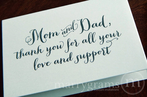 Mom and Dad Thank You Wedding Day Card Thick Style