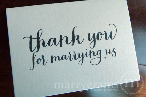 Thank You For Marrying Us Officiant Card Thick Style
