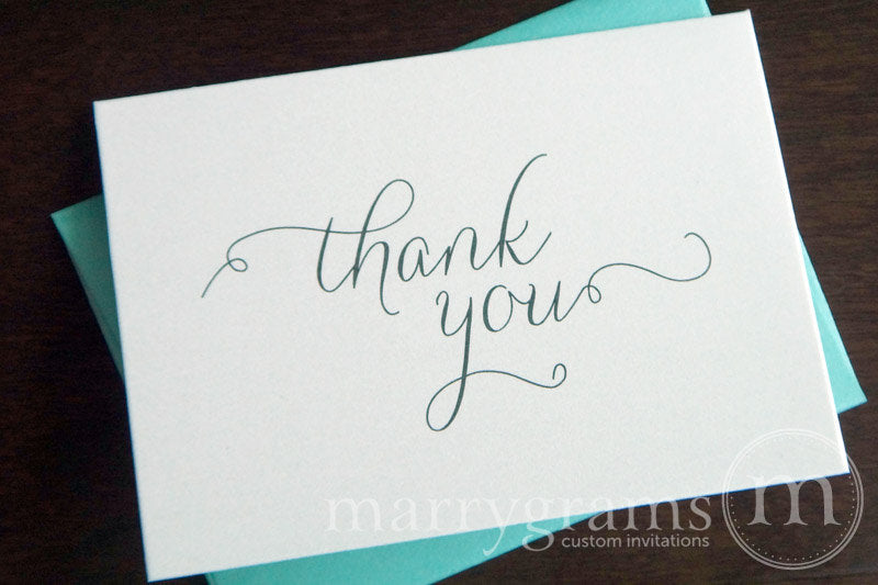 Classic Wedding Thank You Card Thin Style