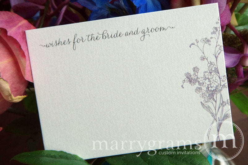 Wishes for the Bride and Groom advice Cards Floral Design