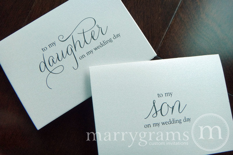 To My Family son and daughter Wedding Day Card Thin Style