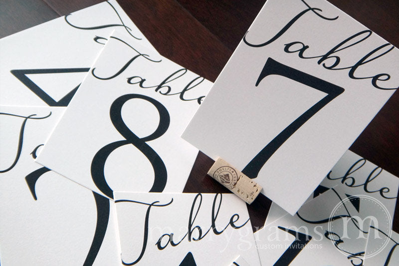 Numerical Wedding Table Number Signs Diagonal Style