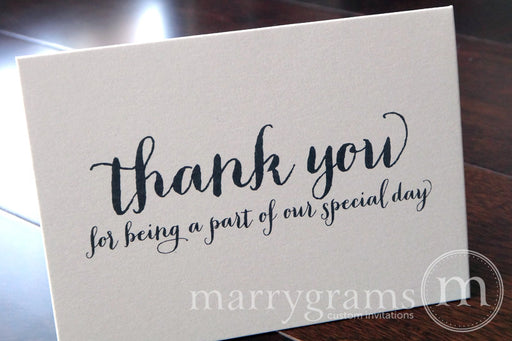 Our Special Day Wedding Vendor Thank You Card Thick Style