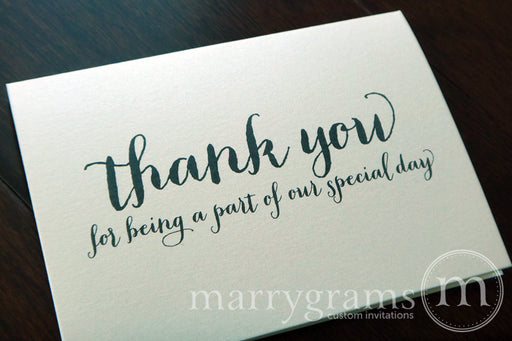 Our Special Day Wedding Vendor Thank You Card Thick Style