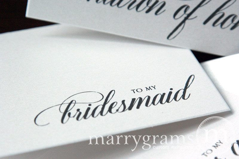 To My Bridal Party Wedding Day Card Calligraphy Style