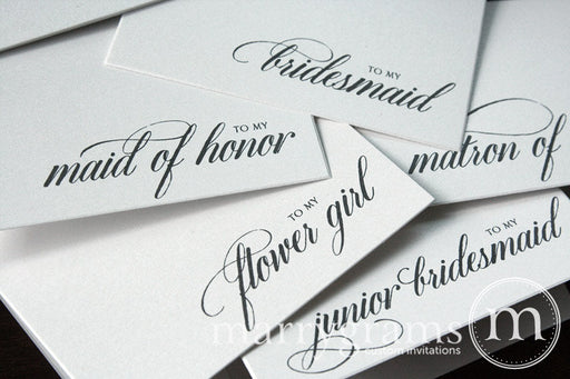 To My Bridal Party Wedding Day Card Calligraphy Style