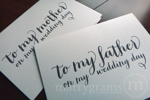 To My Family mother and father Wedding Day Card Thick Style