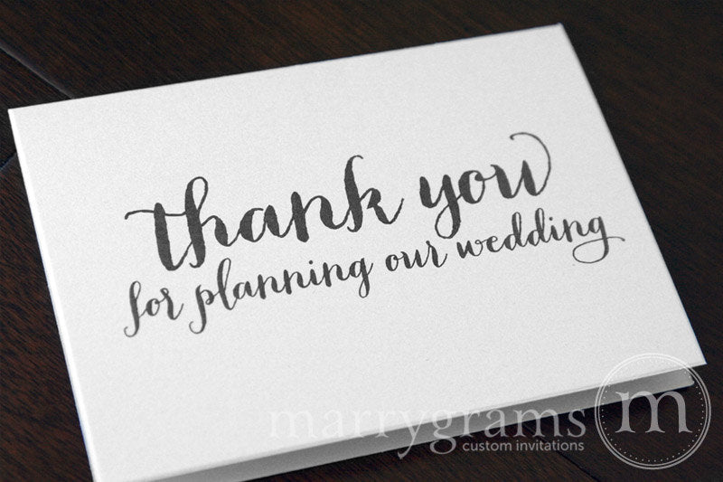 Thank You For Planning Our Wedding Card Thick Style