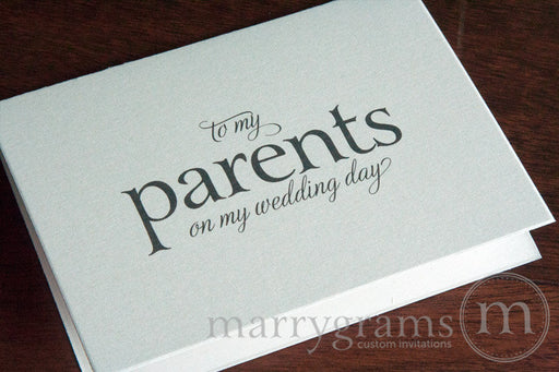 To My Family parents Wedding Day Card Serif Style