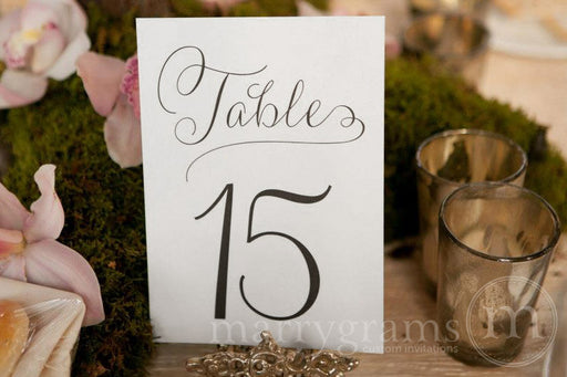 Numerical Wedding Table Number Signs Thin Style
