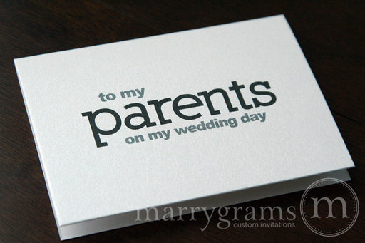To My Family parents Wedding Day Card Block Style