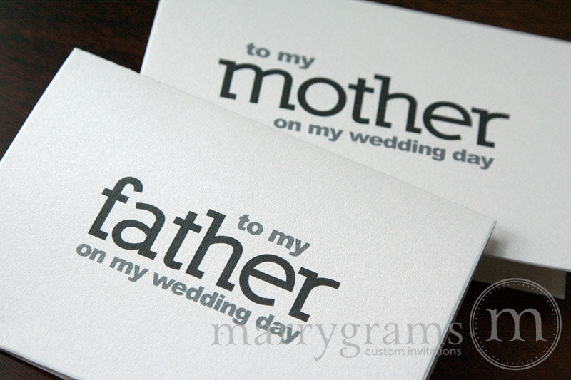 To My Family mother and father Wedding Day Card Block Style