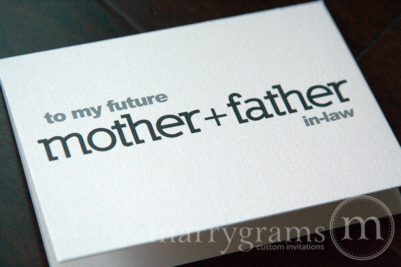 To My Family future in laws Wedding Day Card Block Style