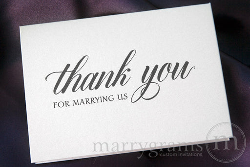 Thank You for Marrying Us Officiant Card Calligraphy Style