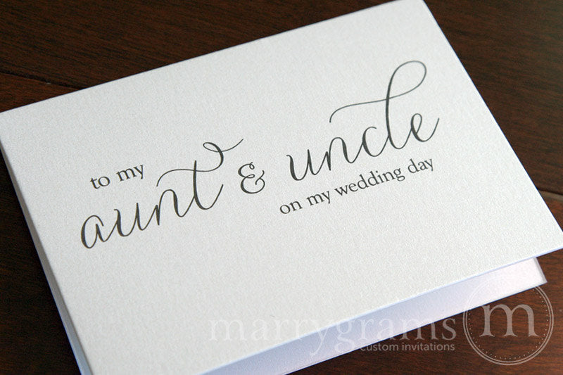 To My Family aunt and uncle Wedding Day Card Thin Style