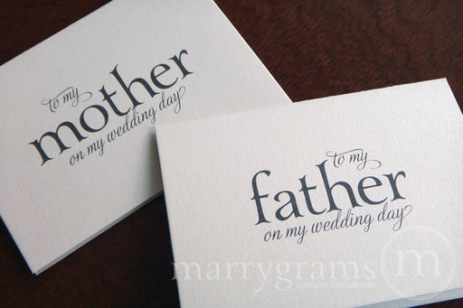 To My Family mother and father Wedding Day Card Serif Style