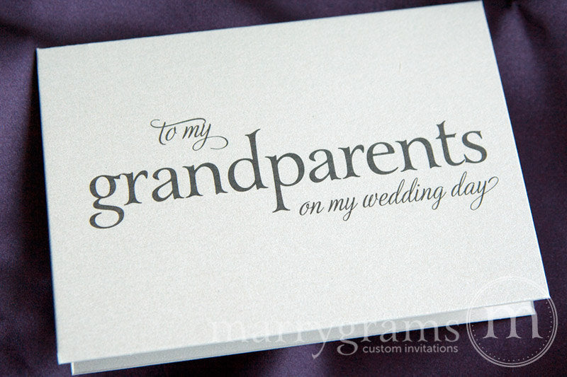 To My Family grandparents Wedding Day Card Serif Style