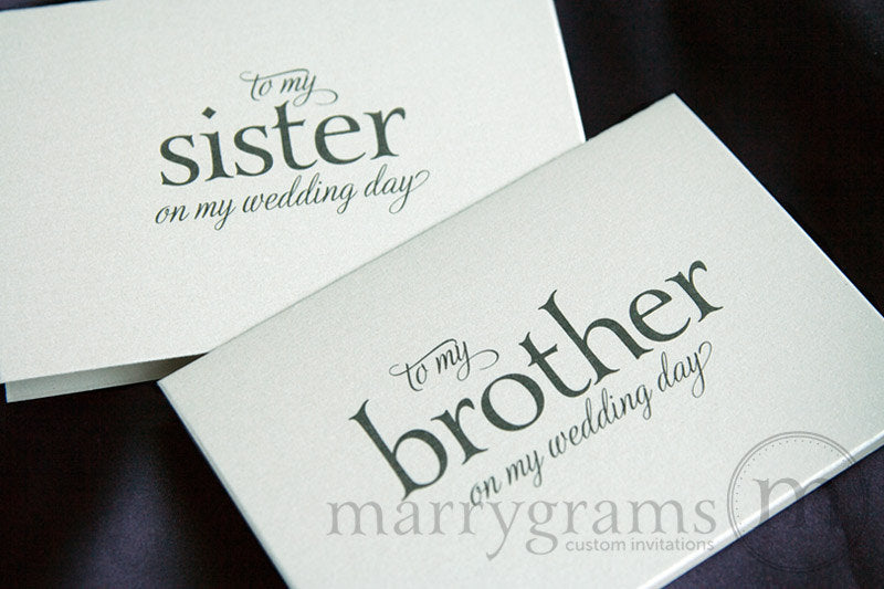 To My Family sister and brother Wedding Day Card Serif Style