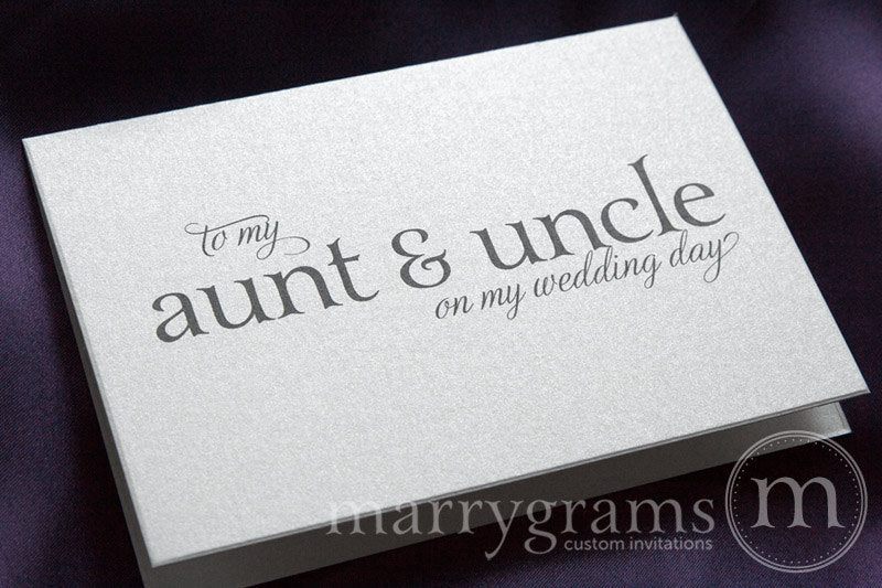 To My Family aunt and uncle Wedding Day Card Serif Style