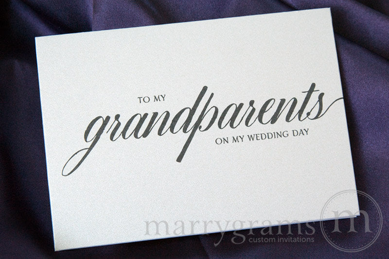 To My Family grandparents Wedding Day Card Calligraphy Style