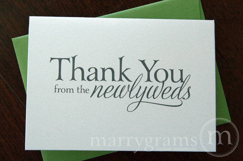 Thank You from the Newlyweds Card Serif Style