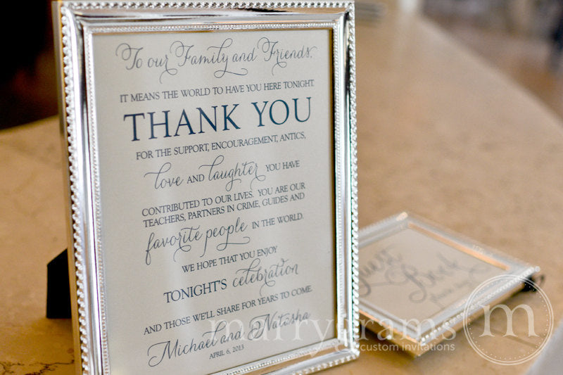 To Our Family and Friends Custom Thank You Sign Thin Style