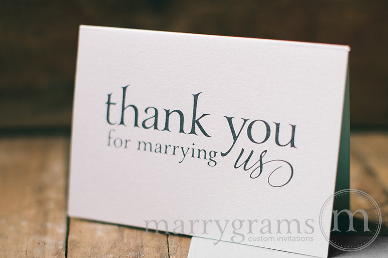 Thank You For Marrying Us Officiant Card Serif Style