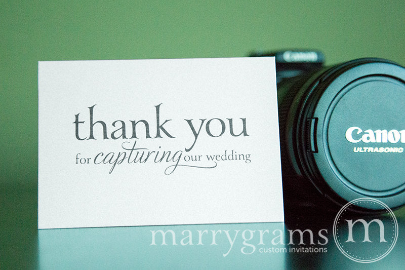 Thank You For Capturing Wedding Photographer Card Serif Style