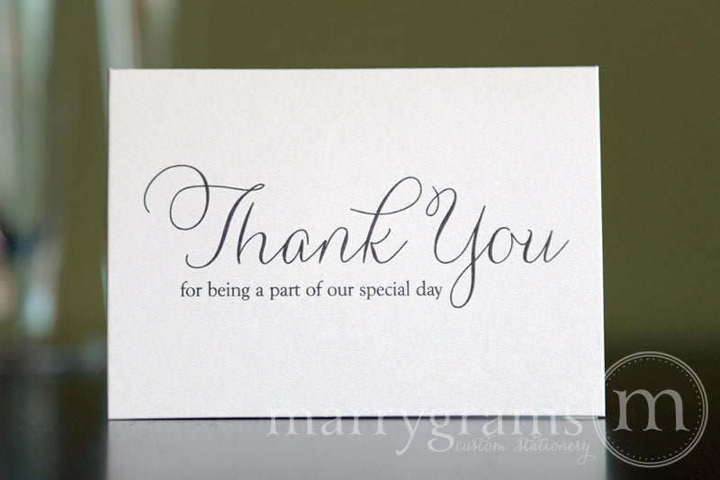 Our Special Day Wedding Vendor Thank You Card Thin Style