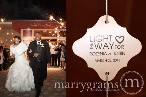 Light the Way Wedding Sparkler Send Off Tags