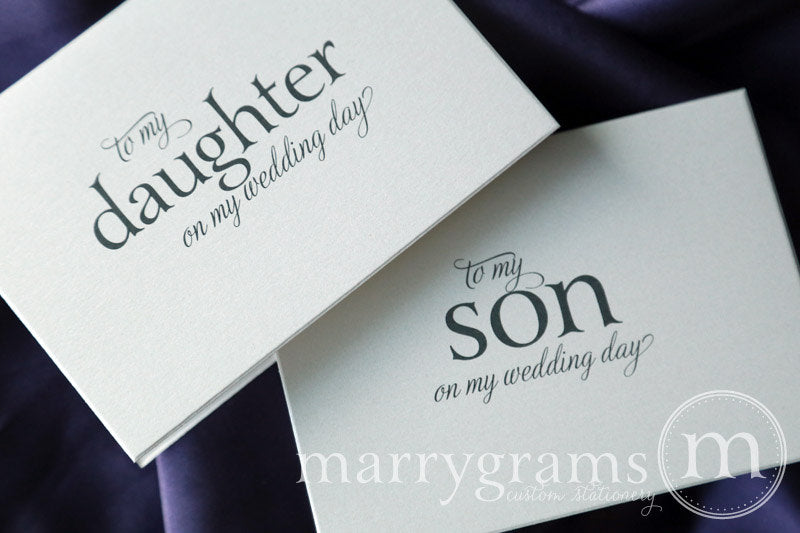 To My Family daughter and son Wedding Day Card Serif Style