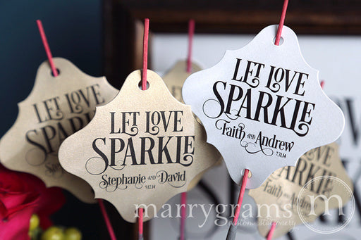 Let Love Sparkle Wedding Sparkler Tags Enchanting Style