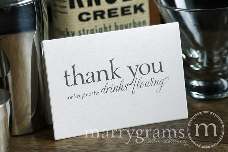 Keeping the Drinks Flowing Bartender Thank You Card Serif Style