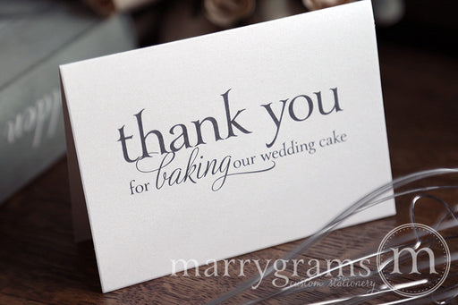 Thank You for Baking Wedding Cake Baker Card Serif Style