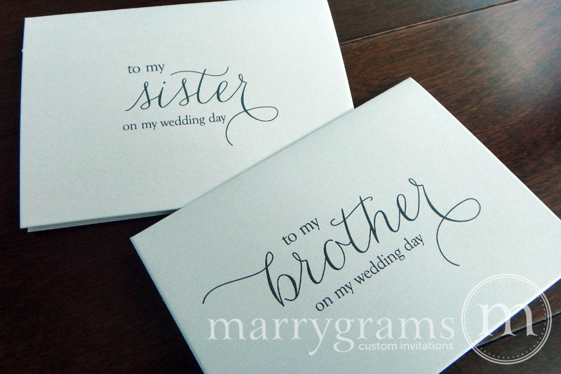 To My Family sister and brother Wedding Day Card Thin Style