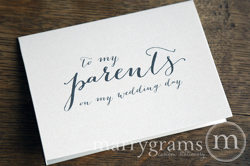 To My Family parents Wedding Day Card Handwritten Style