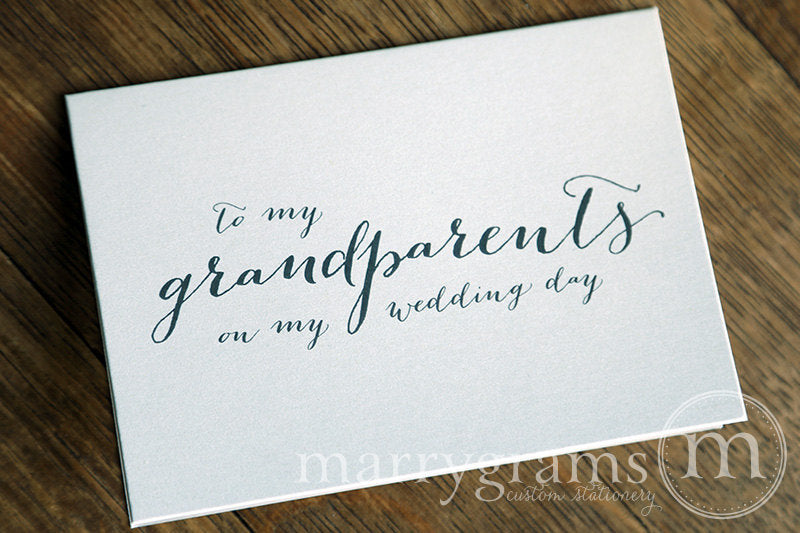 To My Family grandparents Wedding Day Card Handwritten Style