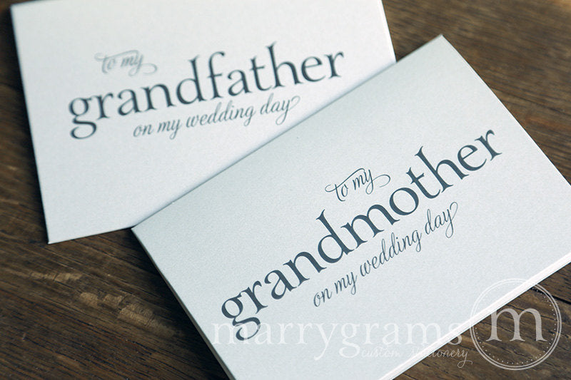 To My Family grandfather and grandmother Wedding Day Card Serif Style