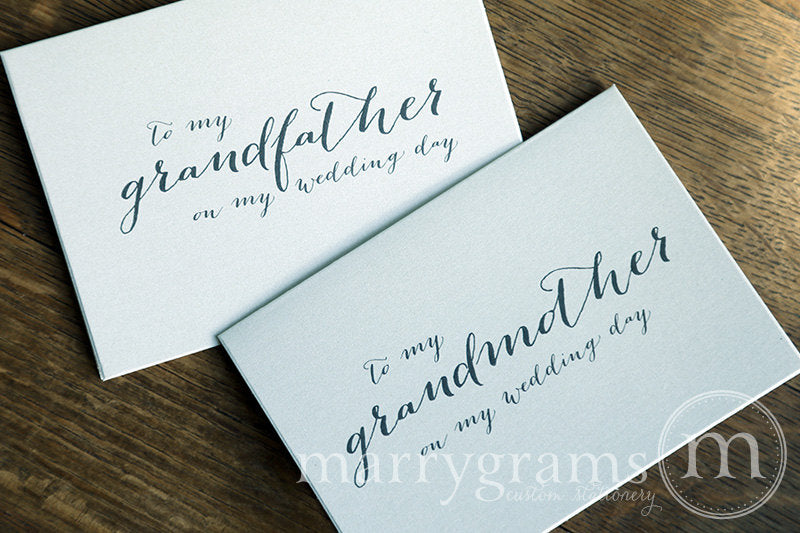 To My Family grandmother and grandfather Wedding Day Card Handwritten Style