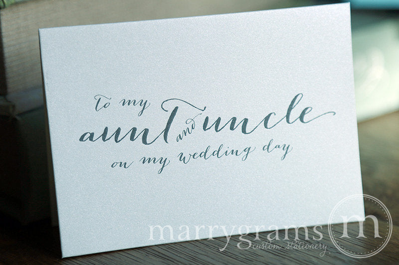 To My Family aunt and uncle Wedding Day Card Handwritten Style