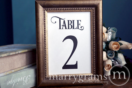 Numerical Wedding Table Number Signs Enchanting Style