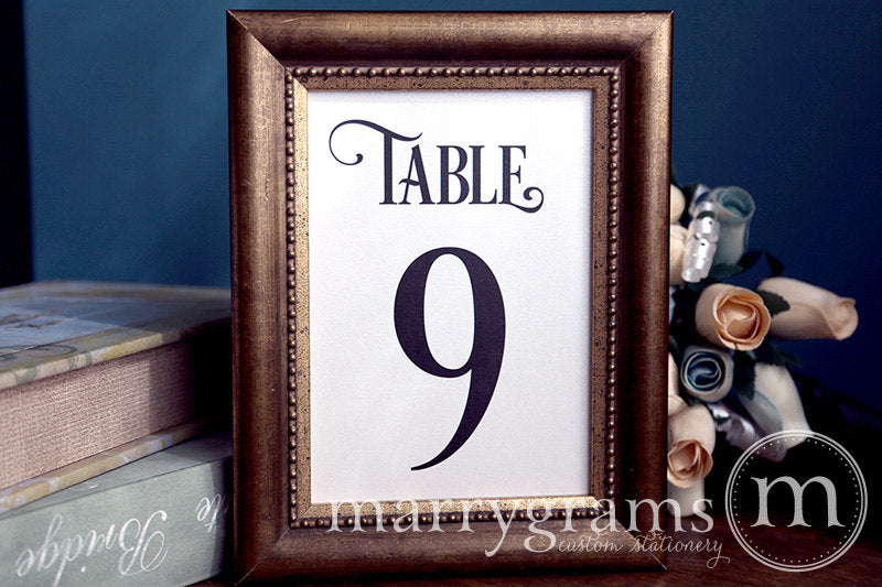 Numerical Wedding Table Number Signs Enchanting Style