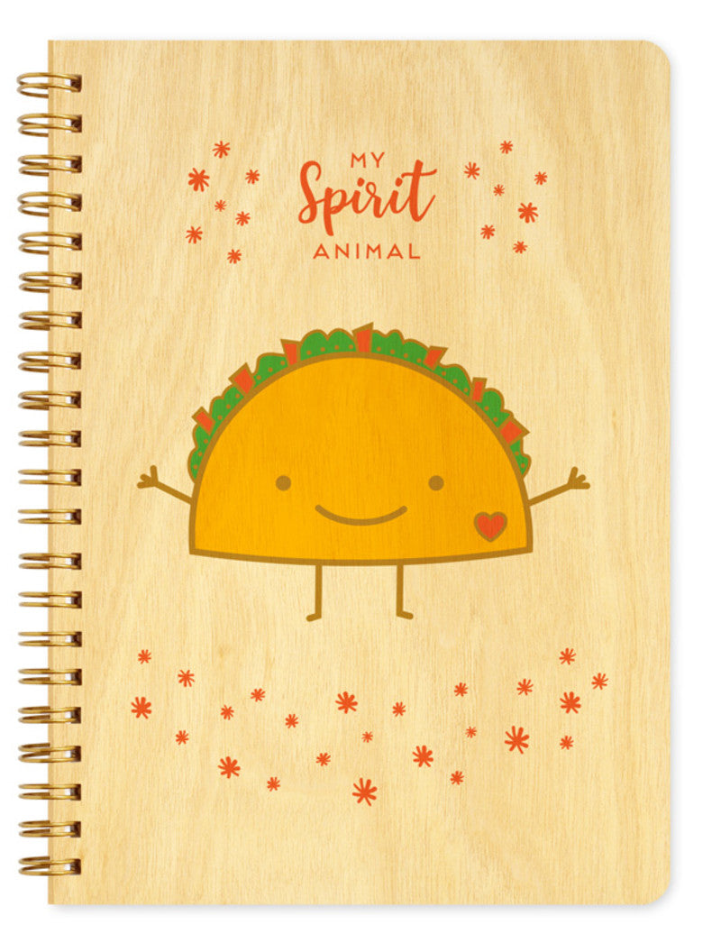 Wood Large Notebook Taco is my spirit animal