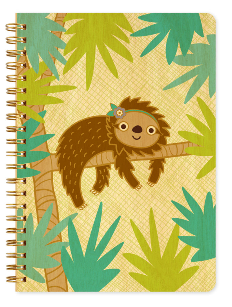 Wood Large Notebook Sloth